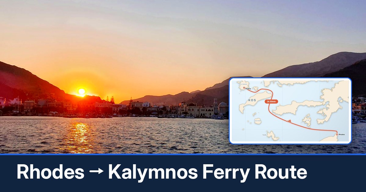 Rhodes to Kalymnos ferry route summary