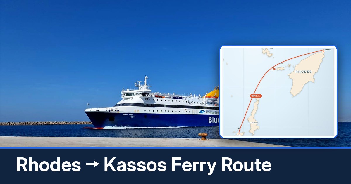 Rhodes to Kassos ferry route summary
