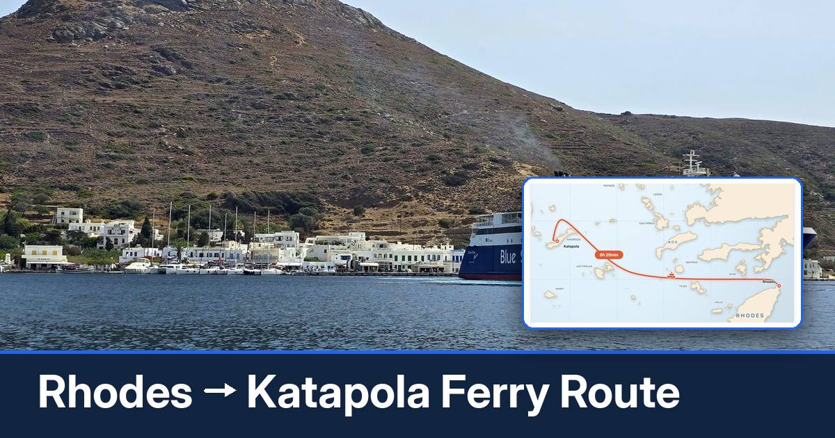 Rhodes to Katapola ferry route summary