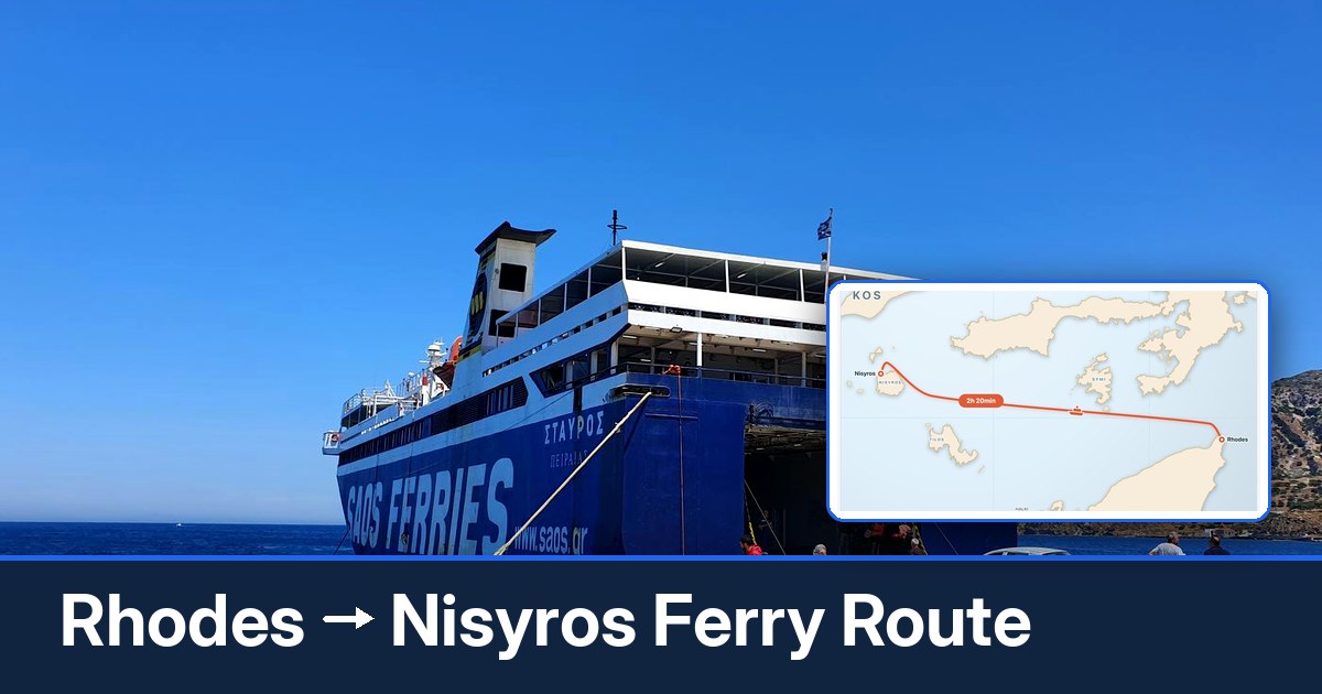 Rhodes to Nisyros ferry route summary