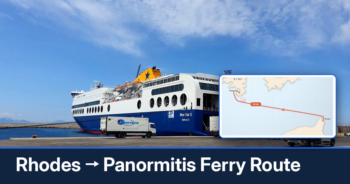 Rhodes to Panormitis ferry route summary