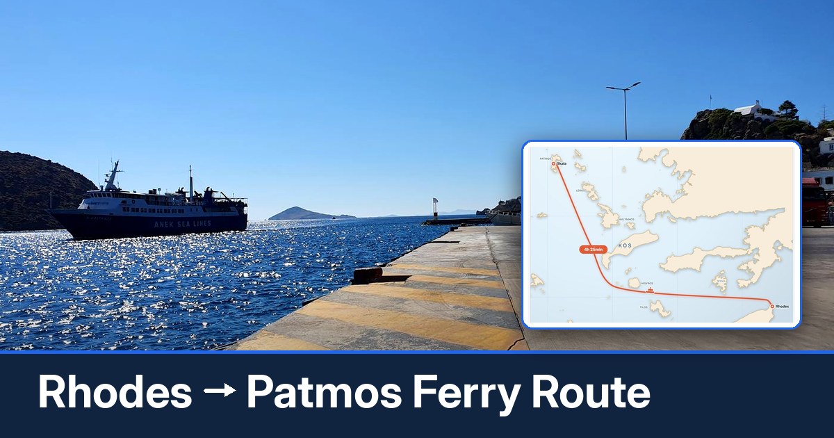 Rhodes to Patmos ferry route summary
