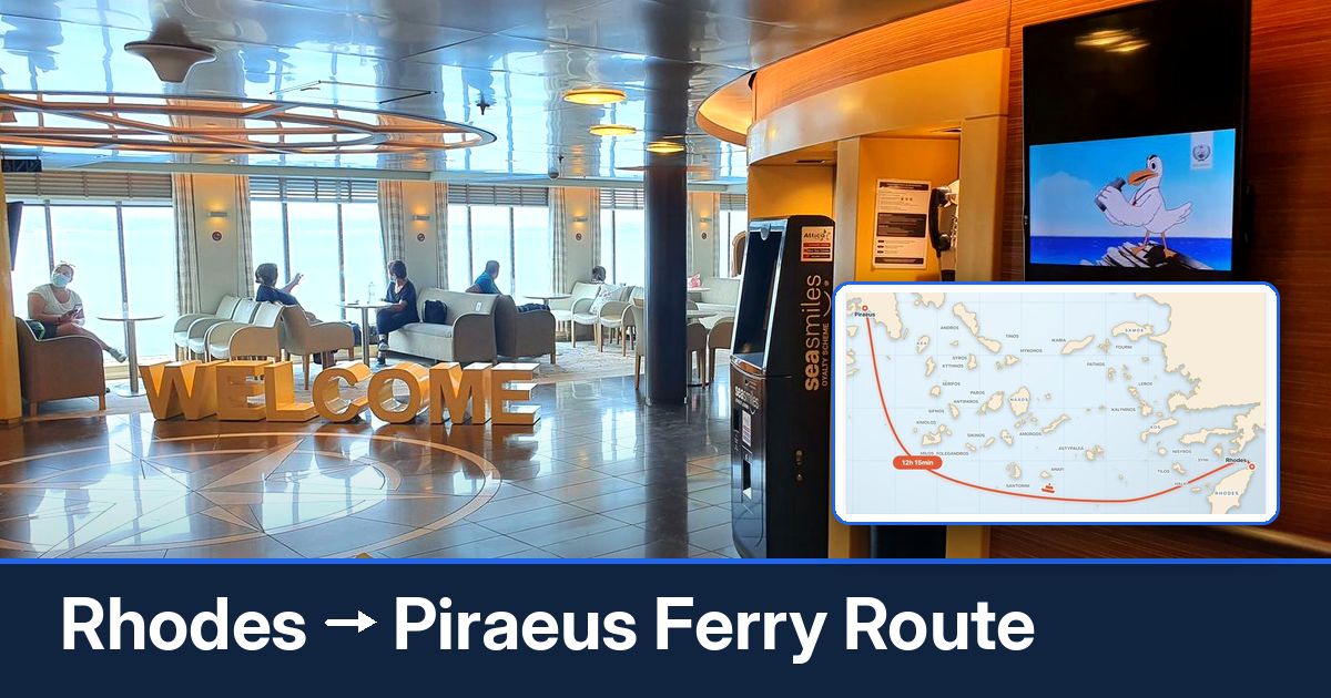 Rhodes to Piraeus ferry route summary