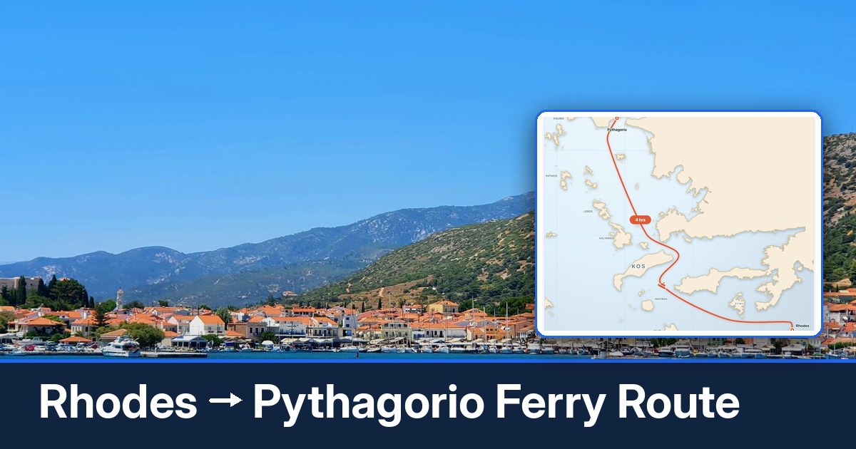 Rhodes to Pythagorio ferry route summary