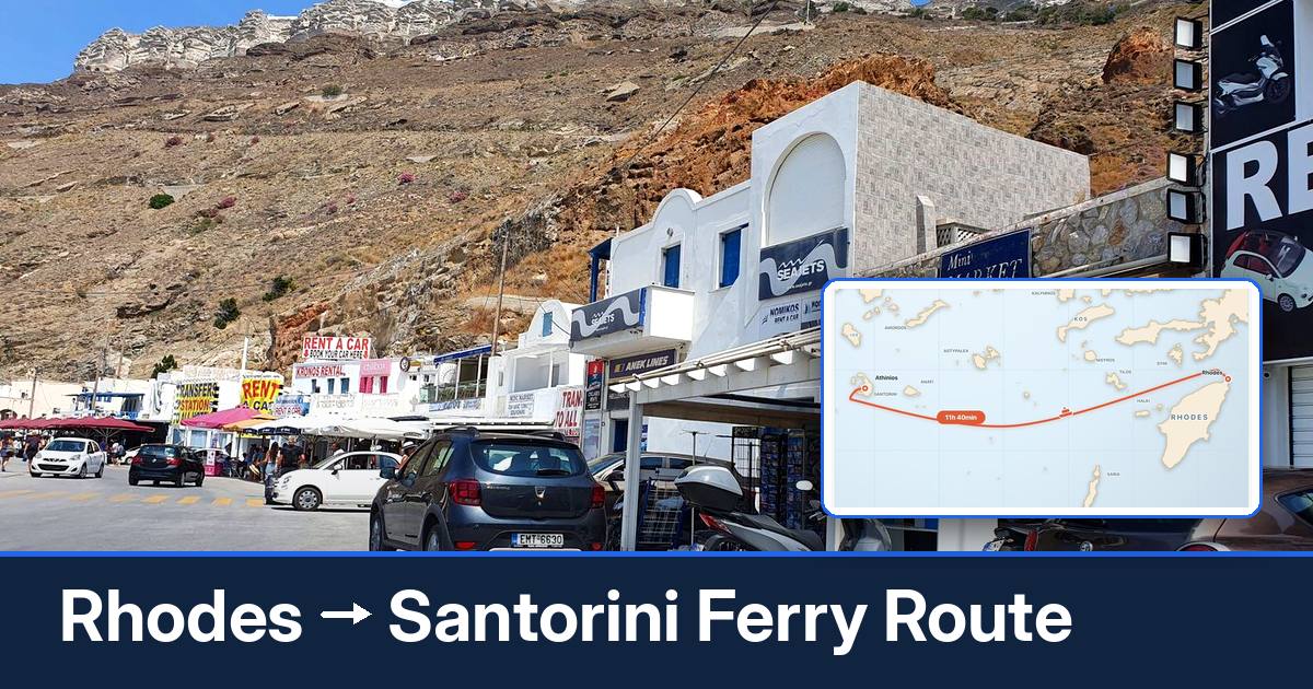 Rhodes to Santorini ferry route summary