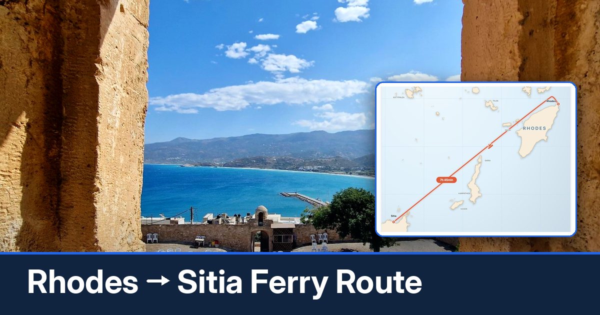 Rhodes to Sitia ferry route summary