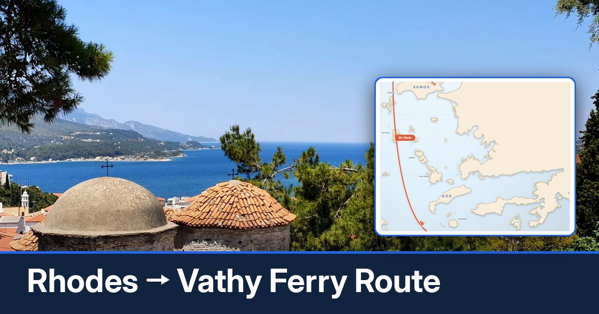 Rhodes to Vathy ferry route summary