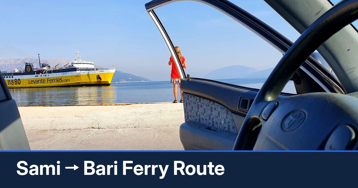 Sami to Bari ferry route summary