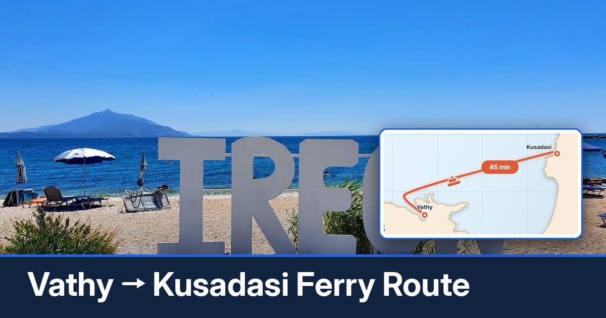 Vathy to Kusadasi ferry route summary