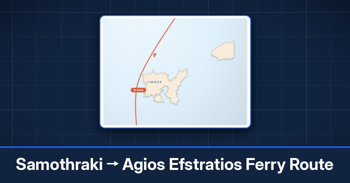 Samothraki to Agios Efstratios ferry route summary