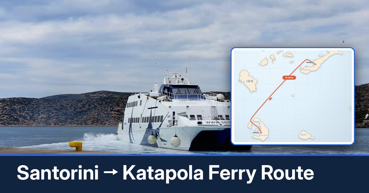 Santorini to Katapola ferry route summary