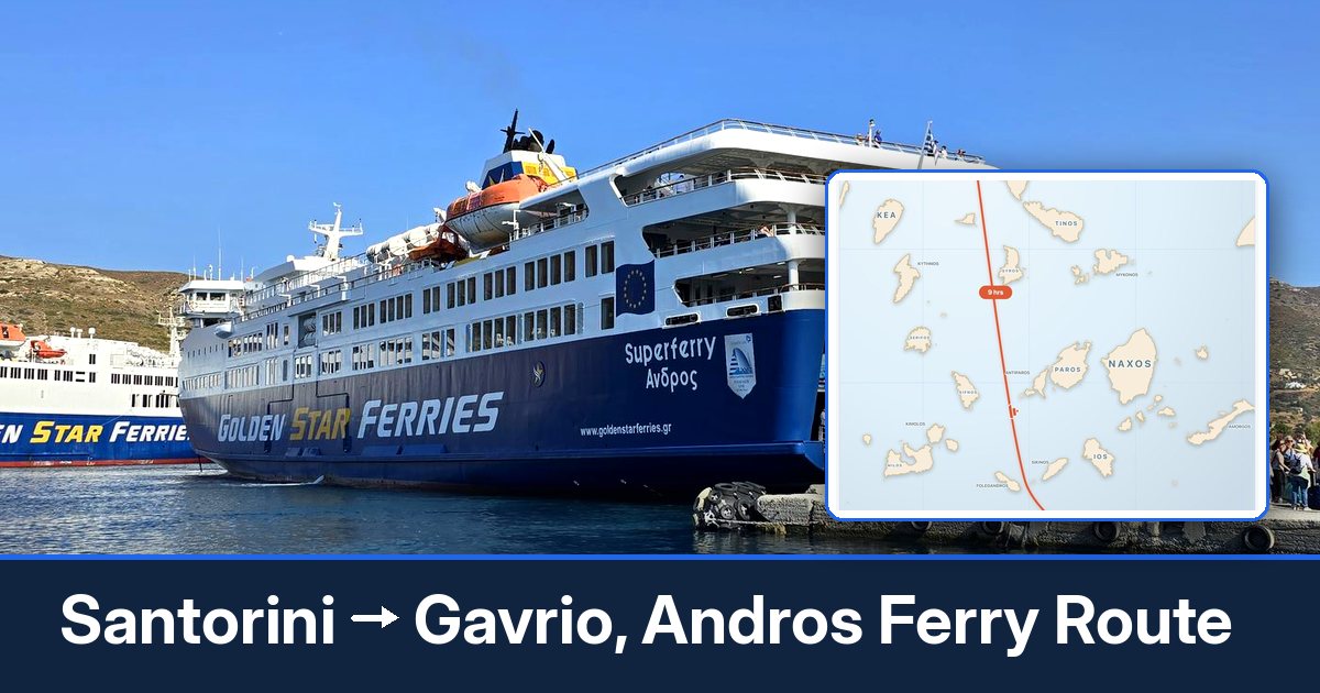 Santorini to Gavrio, Andros ferry route summary