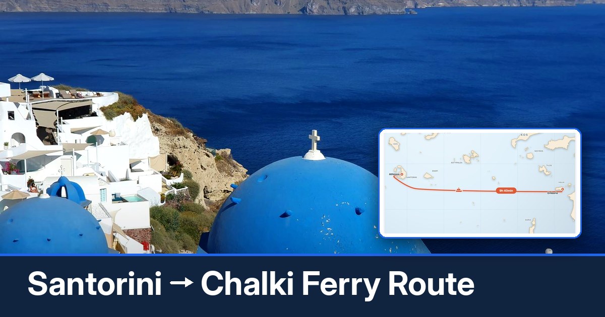 Santorini to Chalki ferry route summary