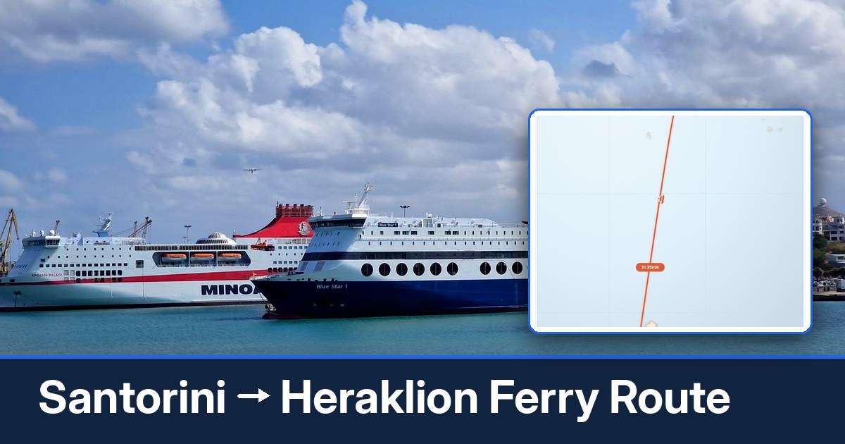 Santorini to Heraklion ferry route summary