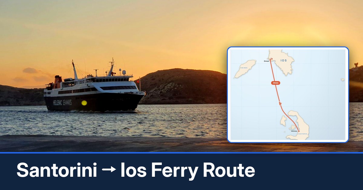 Santorini to Ios ferry route summary