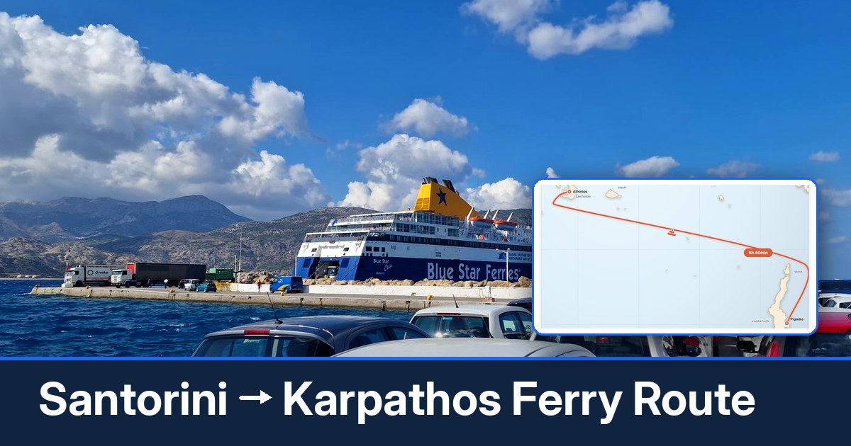 Santorini to Karpathos ferry route summary