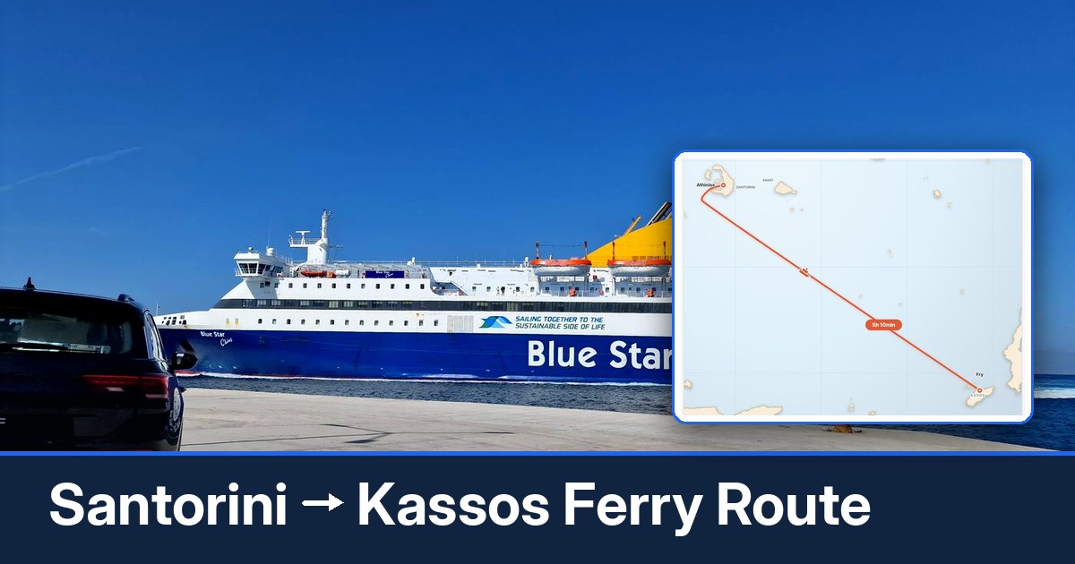 Santorini to Kassos ferry route summary