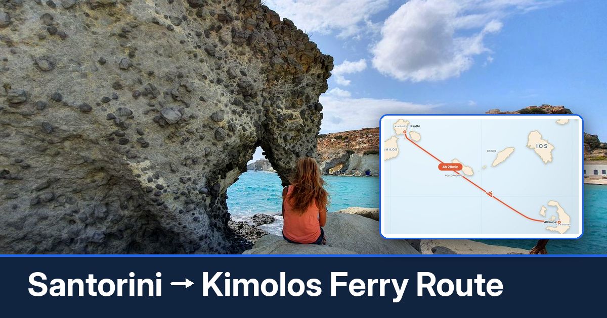 Santorini to Kimolos ferry route summary