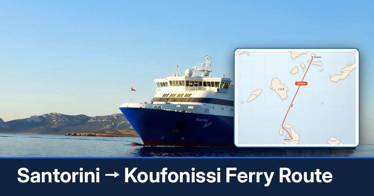 Santorini to Koufonissi ferry route summary