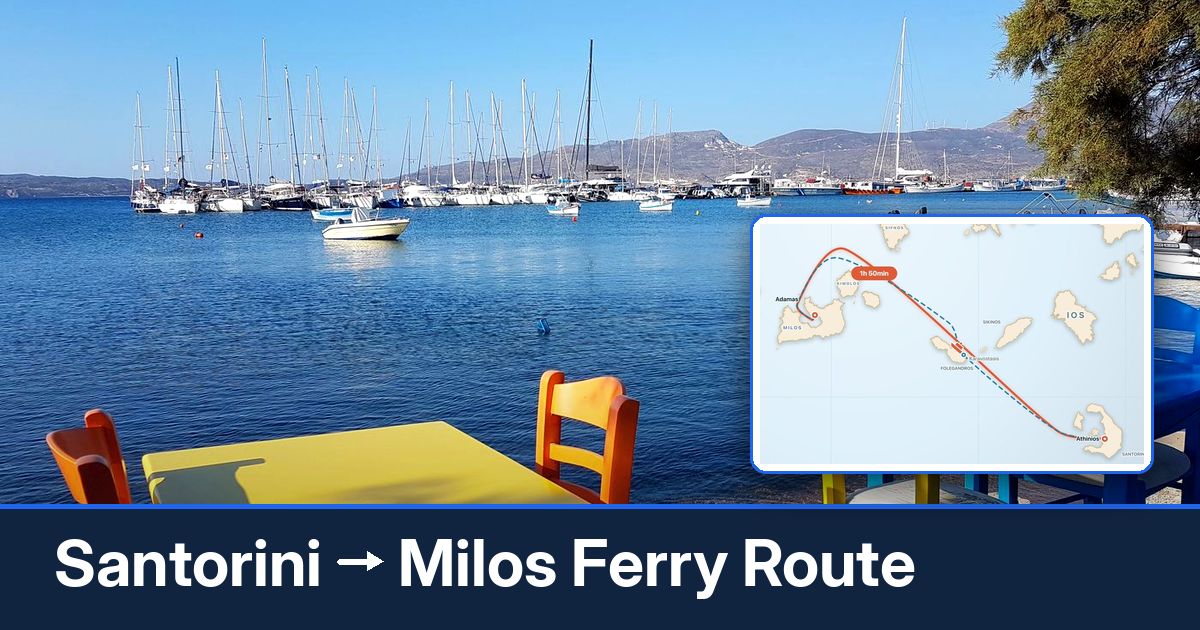 Santorini to Milos ferry route summary