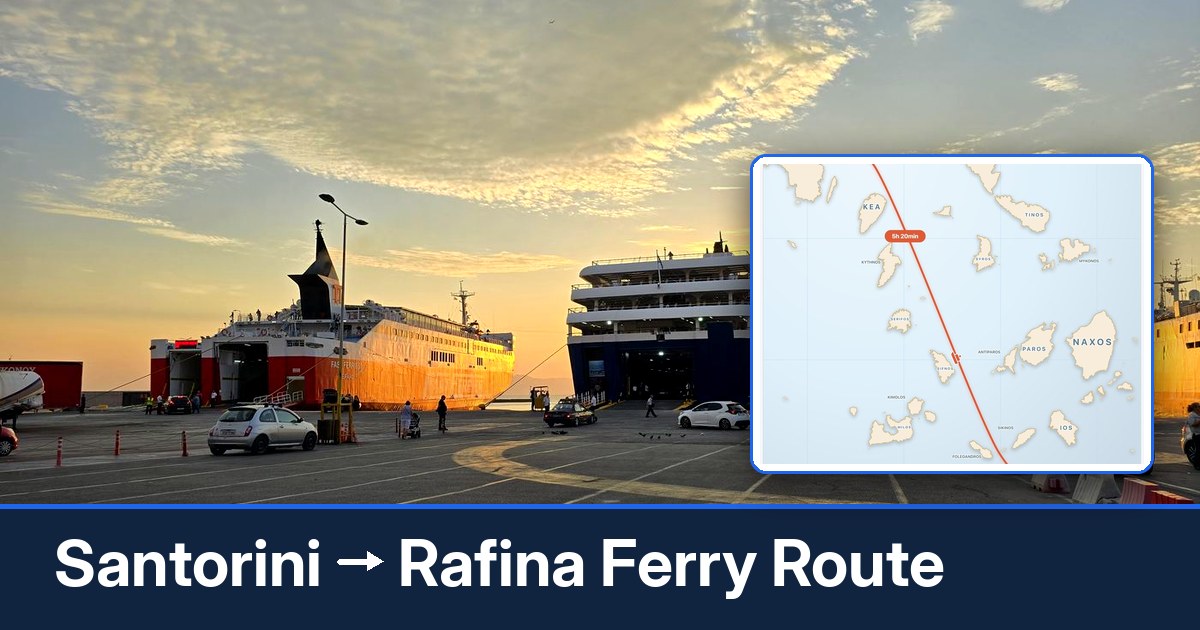 Santorini to Rafina ferry route summary