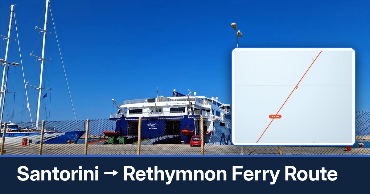Santorini to Rethymnon ferry route summary