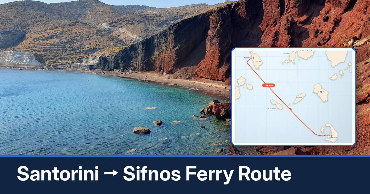 Santorini to Sifnos ferry route summary