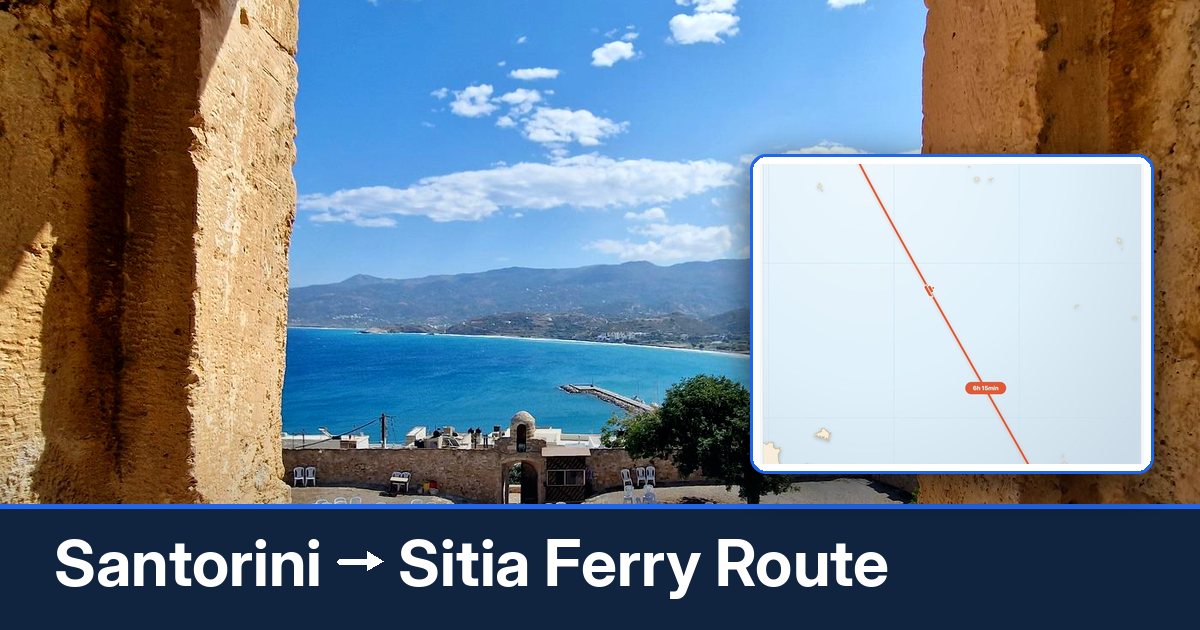 Santorini to Sitia ferry route summary