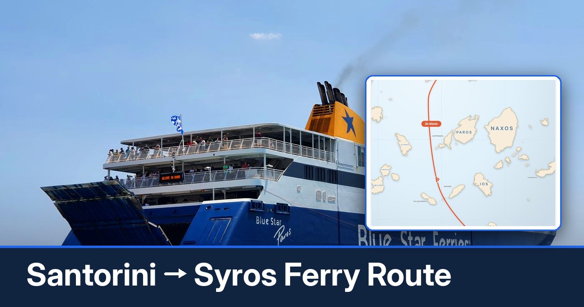 Santorini to Syros ferry route summary