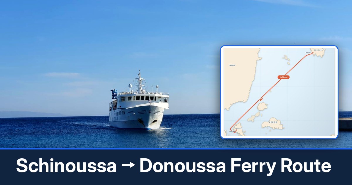 Schinoussa to Donoussa ferry route summary