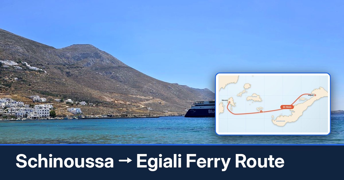 Schinoussa to Egiali ferry route summary
