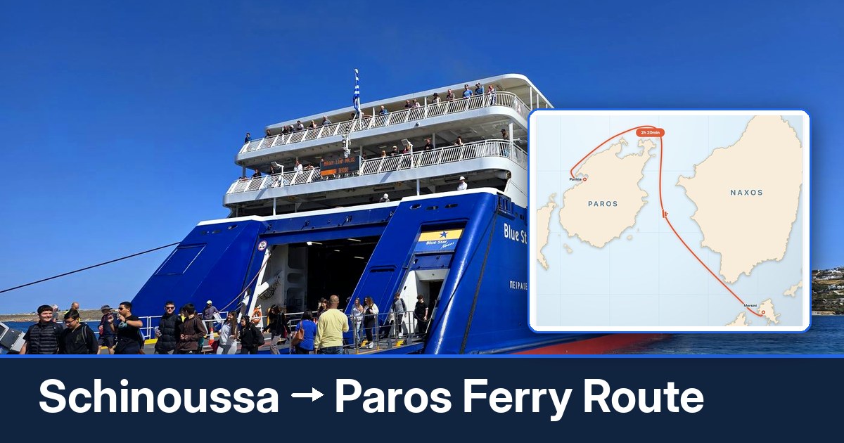 Schinoussa to Paros ferry route summary