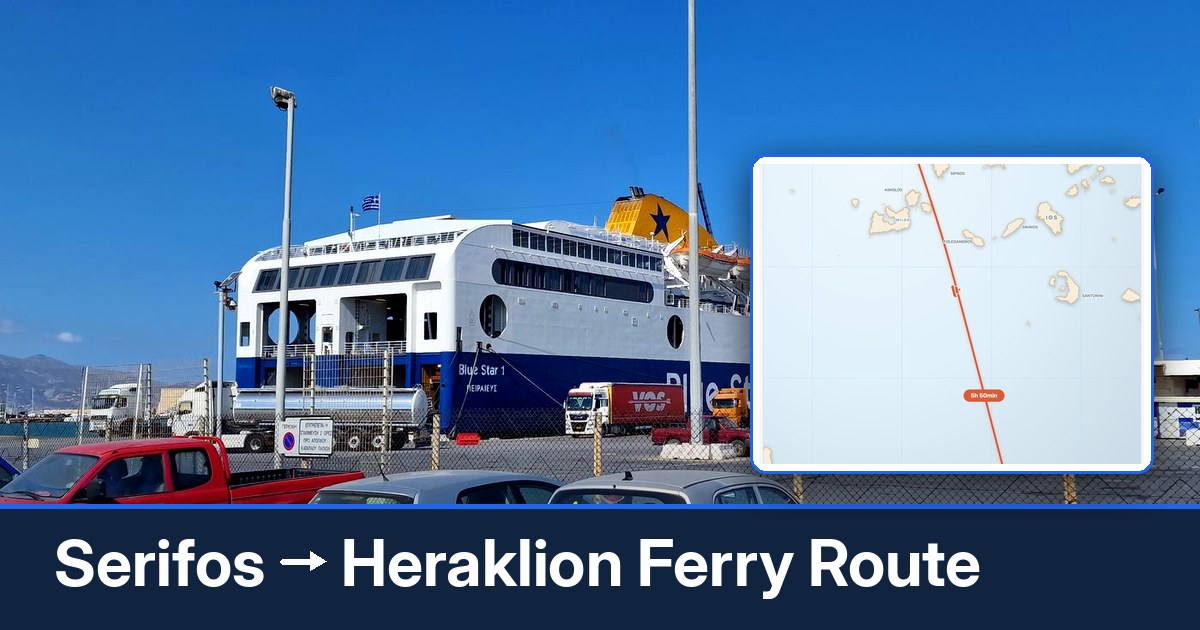 Serifos to Heraklion ferry route summary