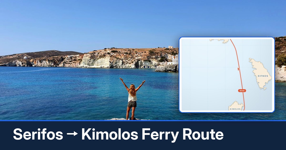 Serifos to Kimolos ferry route summary