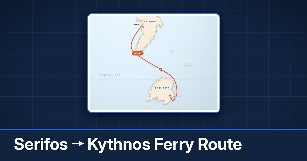 Serifos to Kythnos ferry route summary