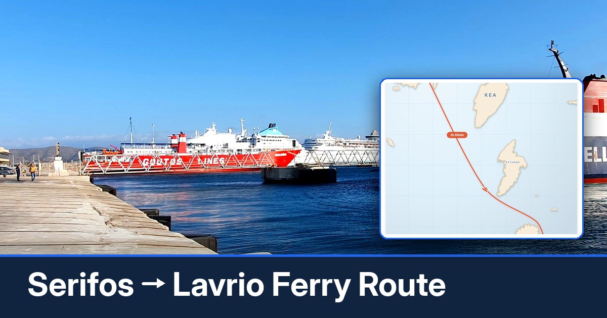 Serifos to Lavrio ferry route summary
