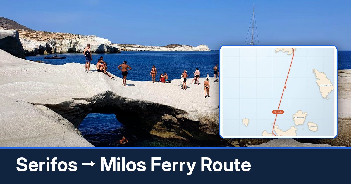Serifos to Milos ferry route summary