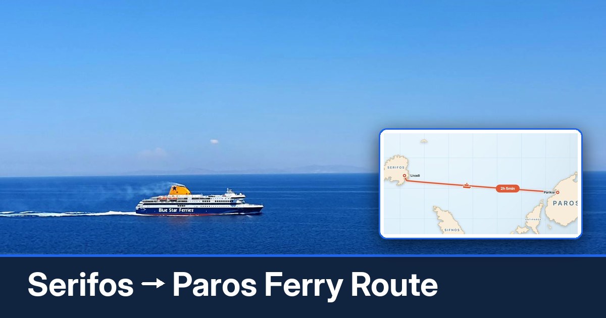 Serifos to Paros ferry route summary
