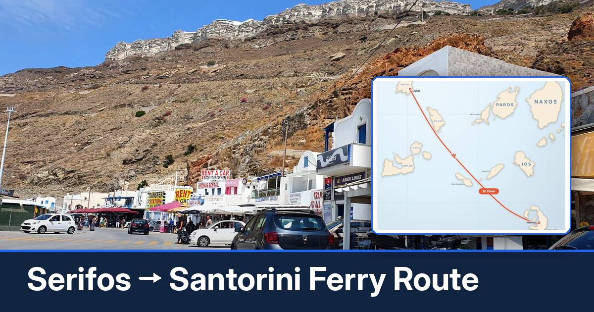 Serifos to Santorini ferry route summary