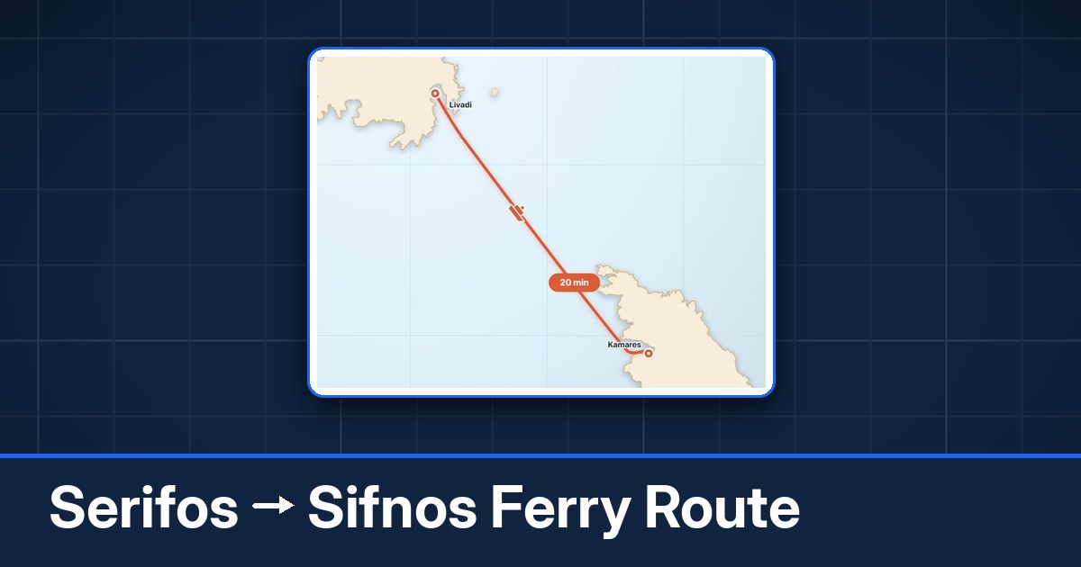 Serifos to Sifnos ferry route summary
