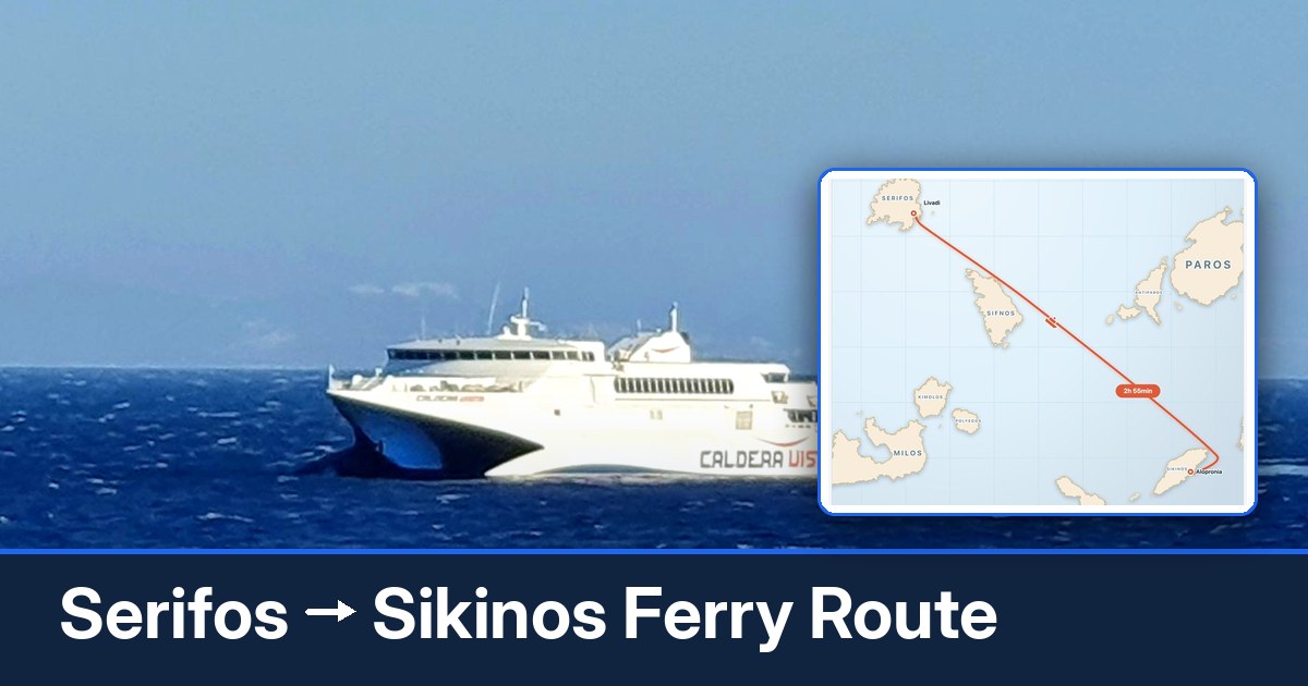 Serifos to Sikinos ferry route summary
