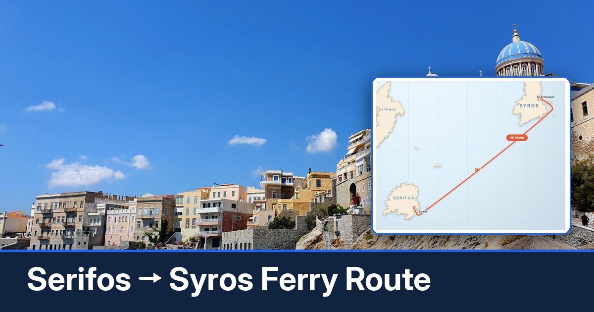 Serifos to Syros ferry route summary