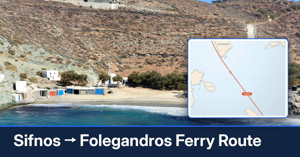 Sifnos to Folegandros ferry route summary