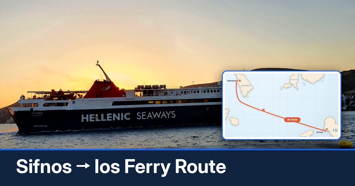 Sifnos to Ios ferry route summary