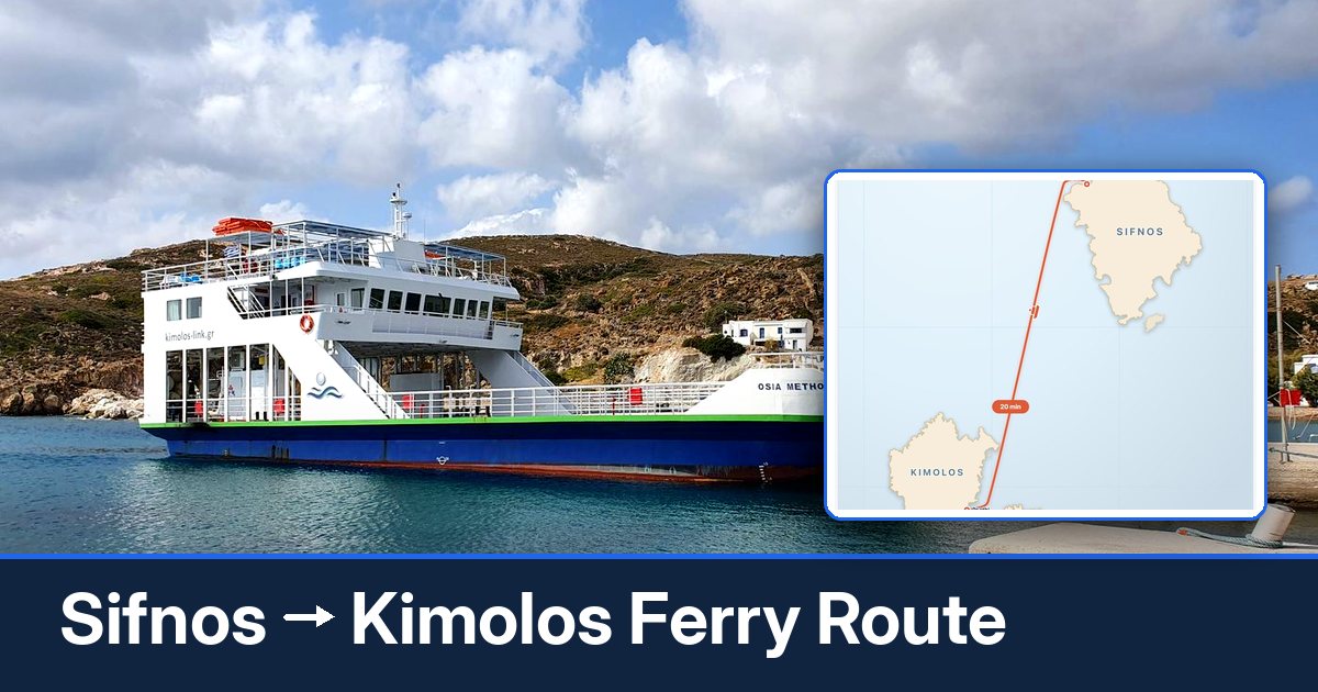 Sifnos to Kimolos ferry route summary