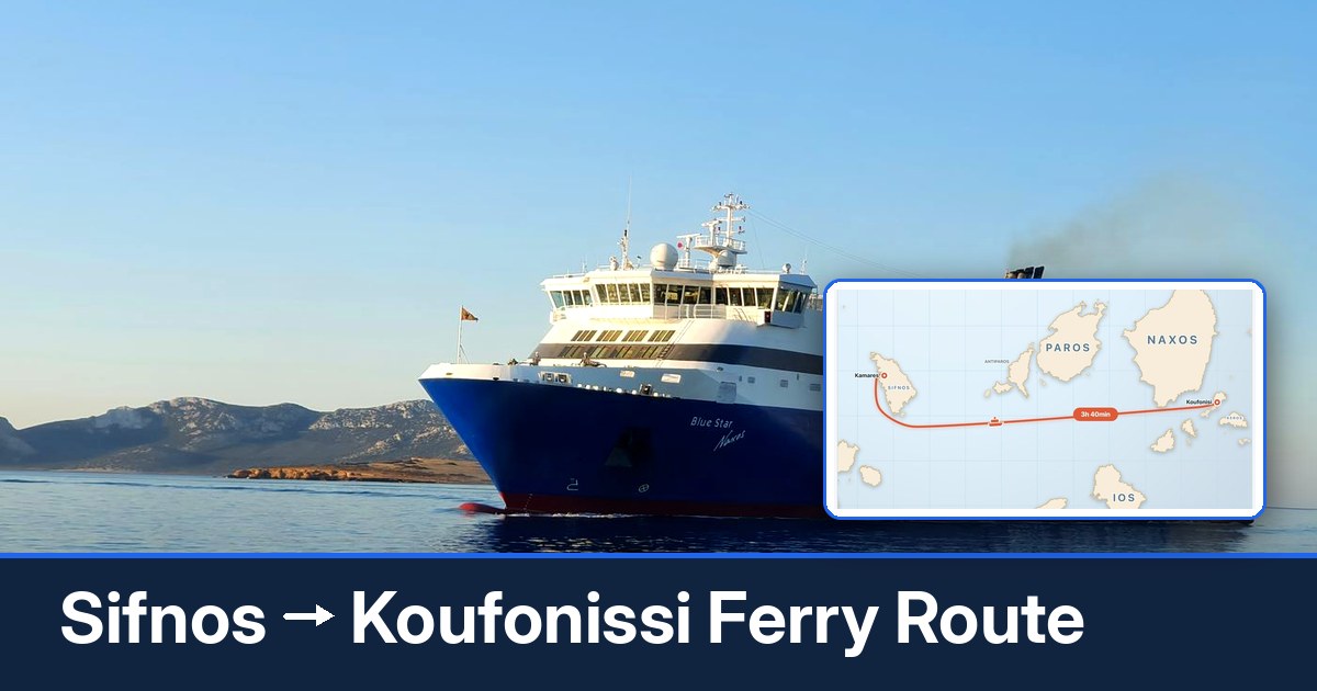 Sifnos to Koufonissi ferry route summary