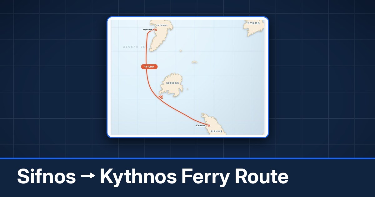 Sifnos to Kythnos ferry route summary