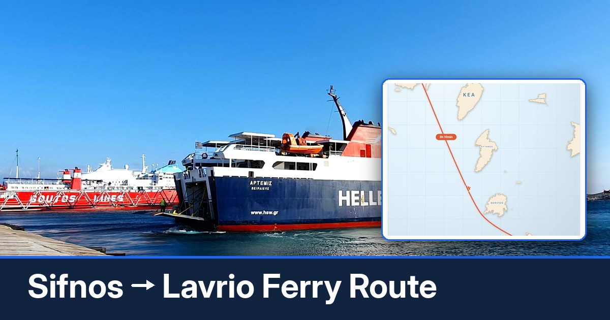 Sifnos to Lavrio ferry route summary