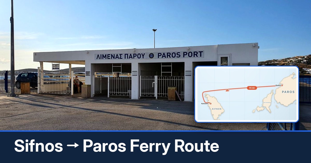 Sifnos to Paros ferry route summary