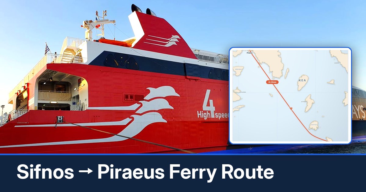 Sifnos to Piraeus ferry route summary